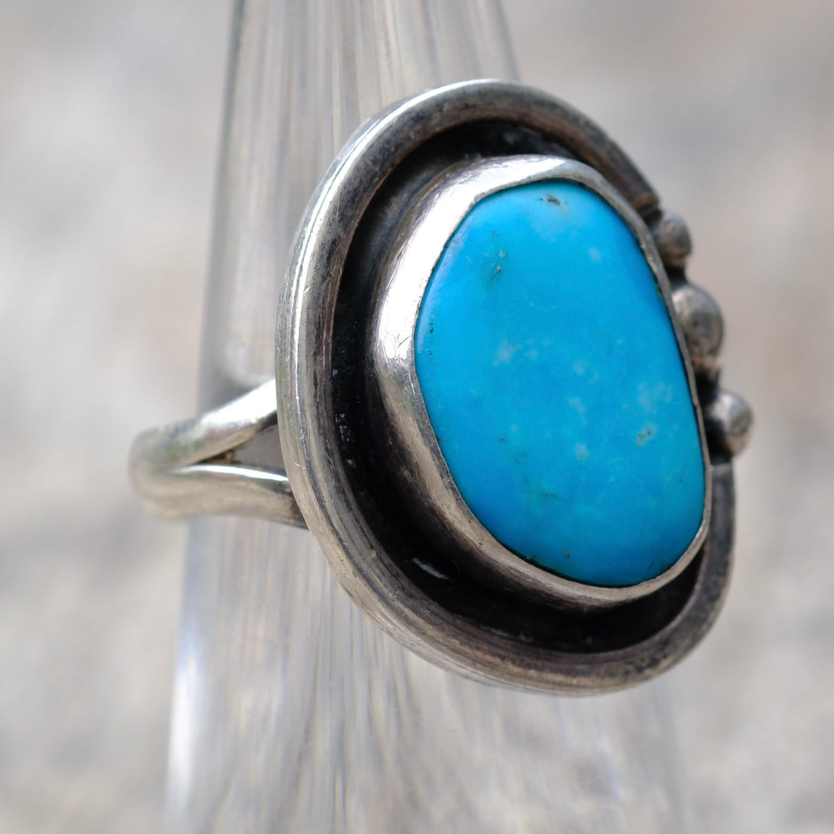 Vintage Sterling Turquoise Ring 5.5