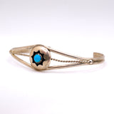 Vintage Sterling Turquoise Shadowbox Cuff
