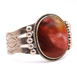 50's Vintage Agate Stamped Cuff Bracelet