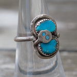 Vintage Sterling Effie Turquoise Snake Ring 6.5