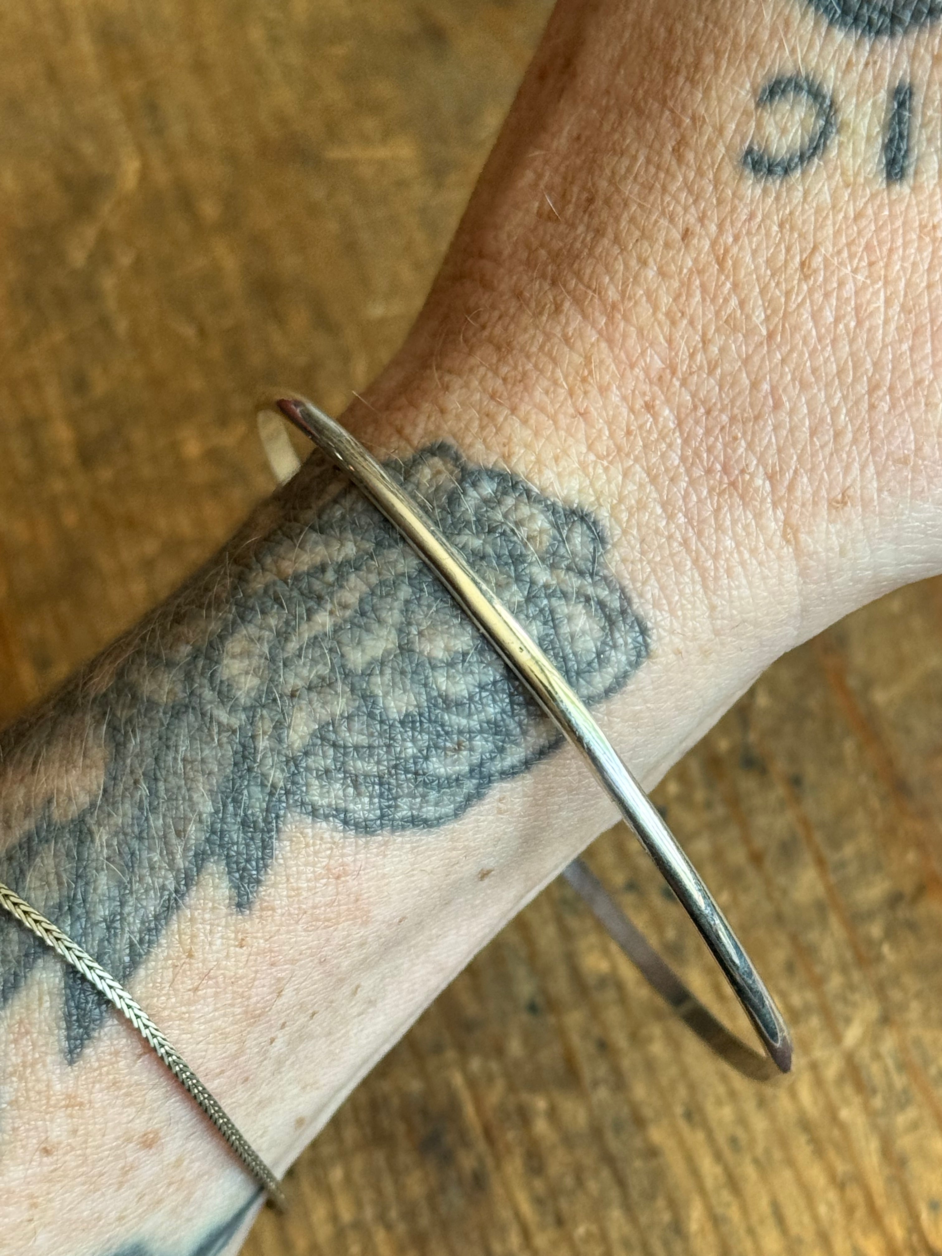 Vintage Sterling Silver Half Round Bangle
