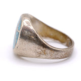 Vintage Sterling Crushed Turquoise Inlay Ring 9