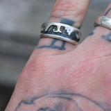 Vintage Sterling Wave Band 6.75