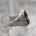 Vintage Sterling Turquoise Bear Paw Ring 7.25
