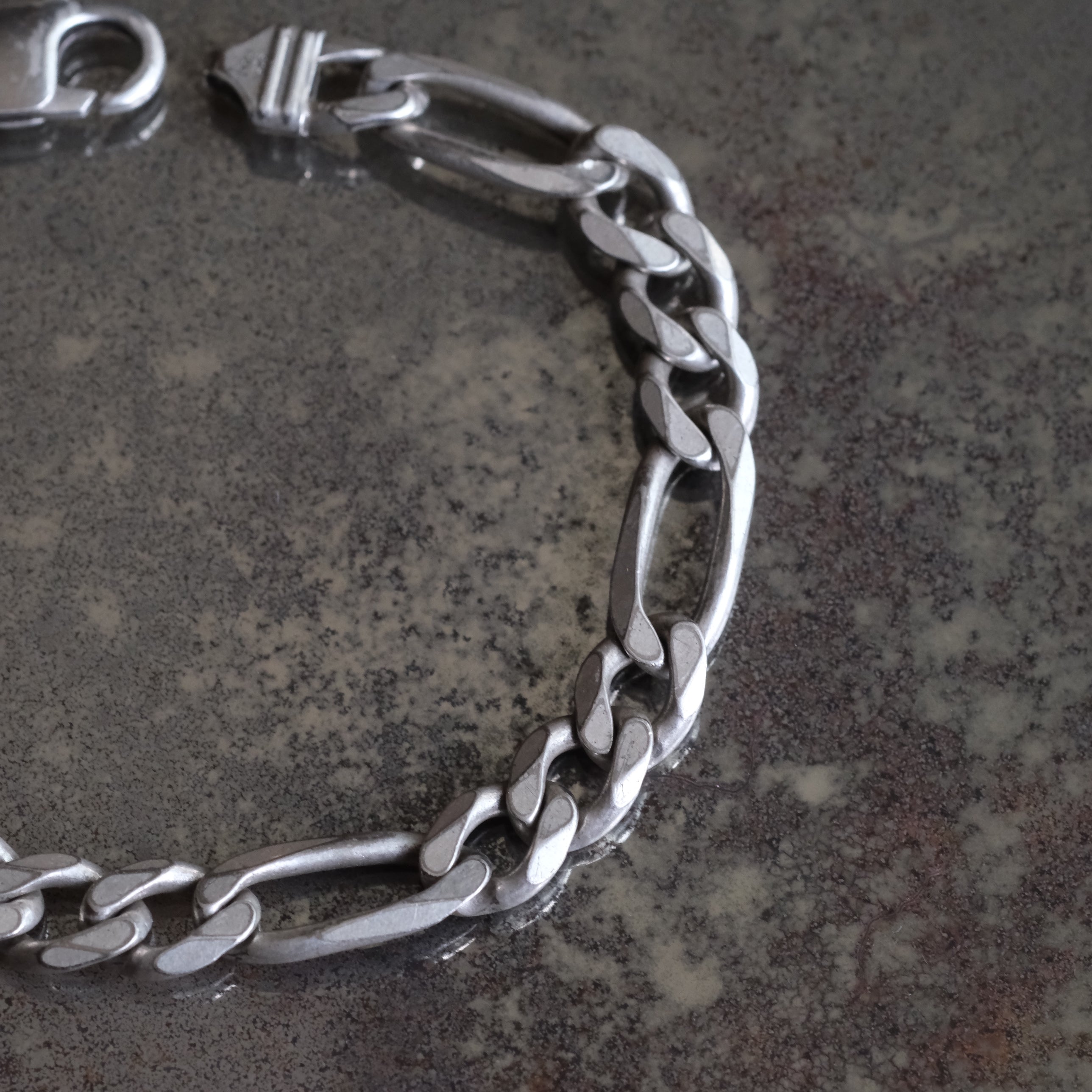Vintage Sterling Silver Figaro Chain Bracelet 9.25"
