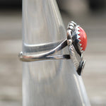 Vintage Sterling Coral Feather Ring 4