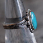 Vintage Sterling Turquoise Ring 6.5