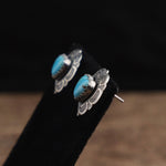Vintage Sterling Turquoise Heart Earrings