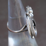 Vintage Sterling Silver Feather Ring 5.5