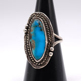 Vintage Sterling Turquoise Roper Ring 6.5