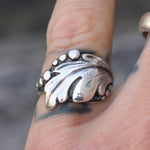 Vintage Sterling Silver Floral Band 4.75
