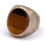 Vintage Sterling Tigers Eye Signet Ring 10.25