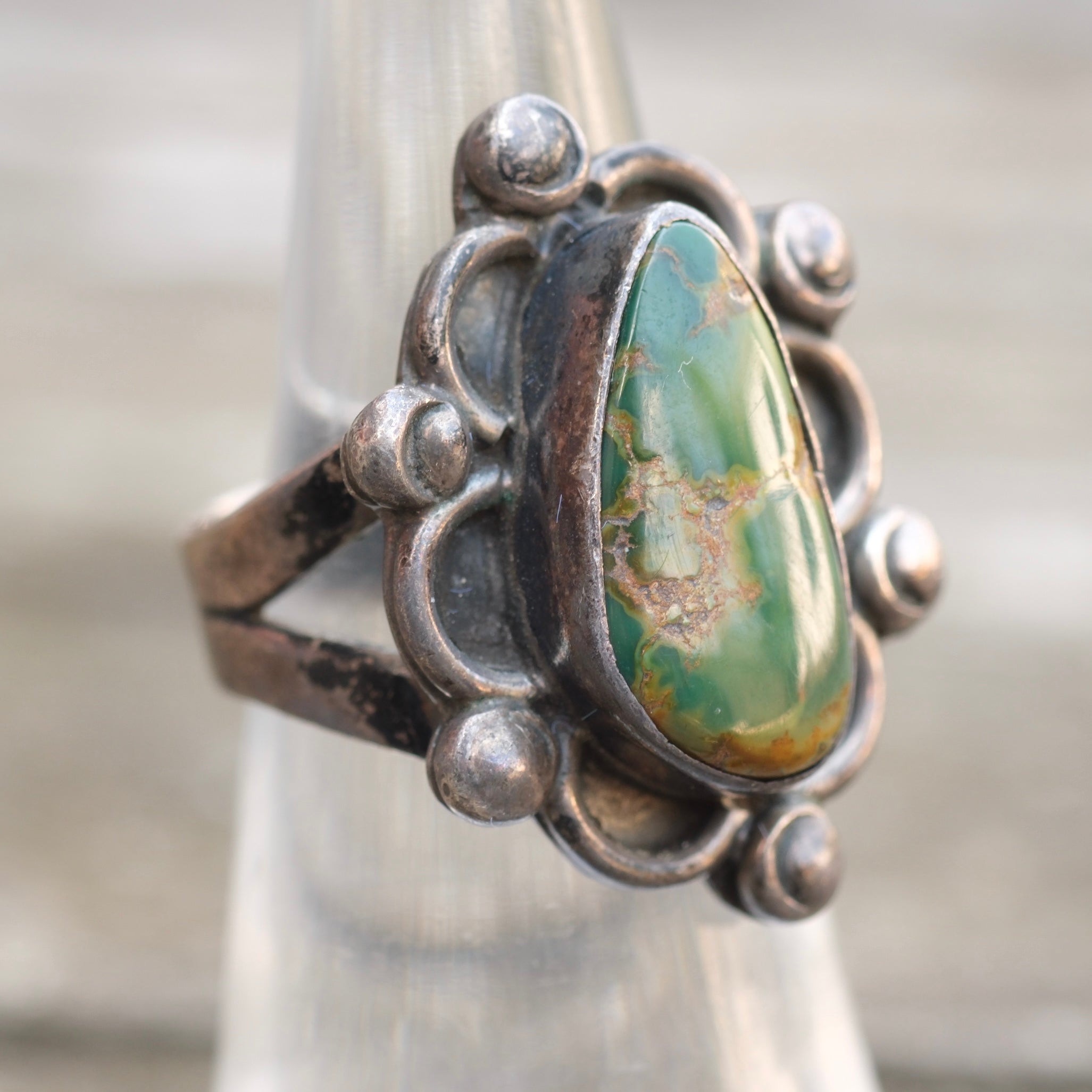 Vintage Sterling Turquoise Ring 5.75