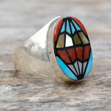 Vintage Sterling Zuni Inlay Ring 9