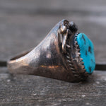 Vintage Sterling Turquoise Feather Ring 10