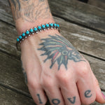 Vintage Sterling Snake Eye Turquoise Cuff