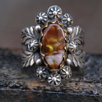 Vintage Sterling Fire Agate  Ring 12