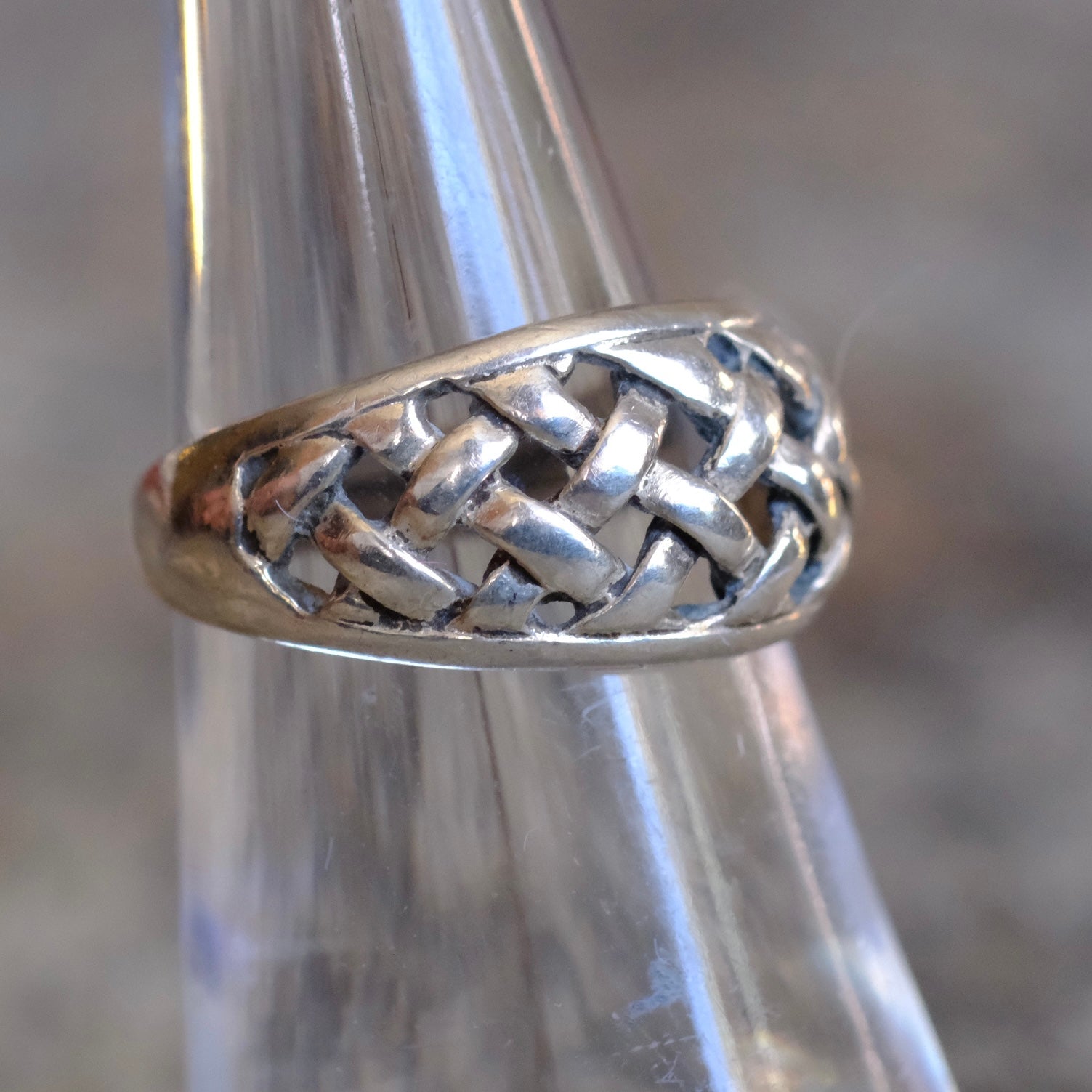 Vintage Sterling Silver Braided Ring 5.75