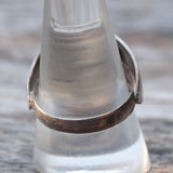 Vintage Sterling Turquoise Ribbed Band Ring 10.75