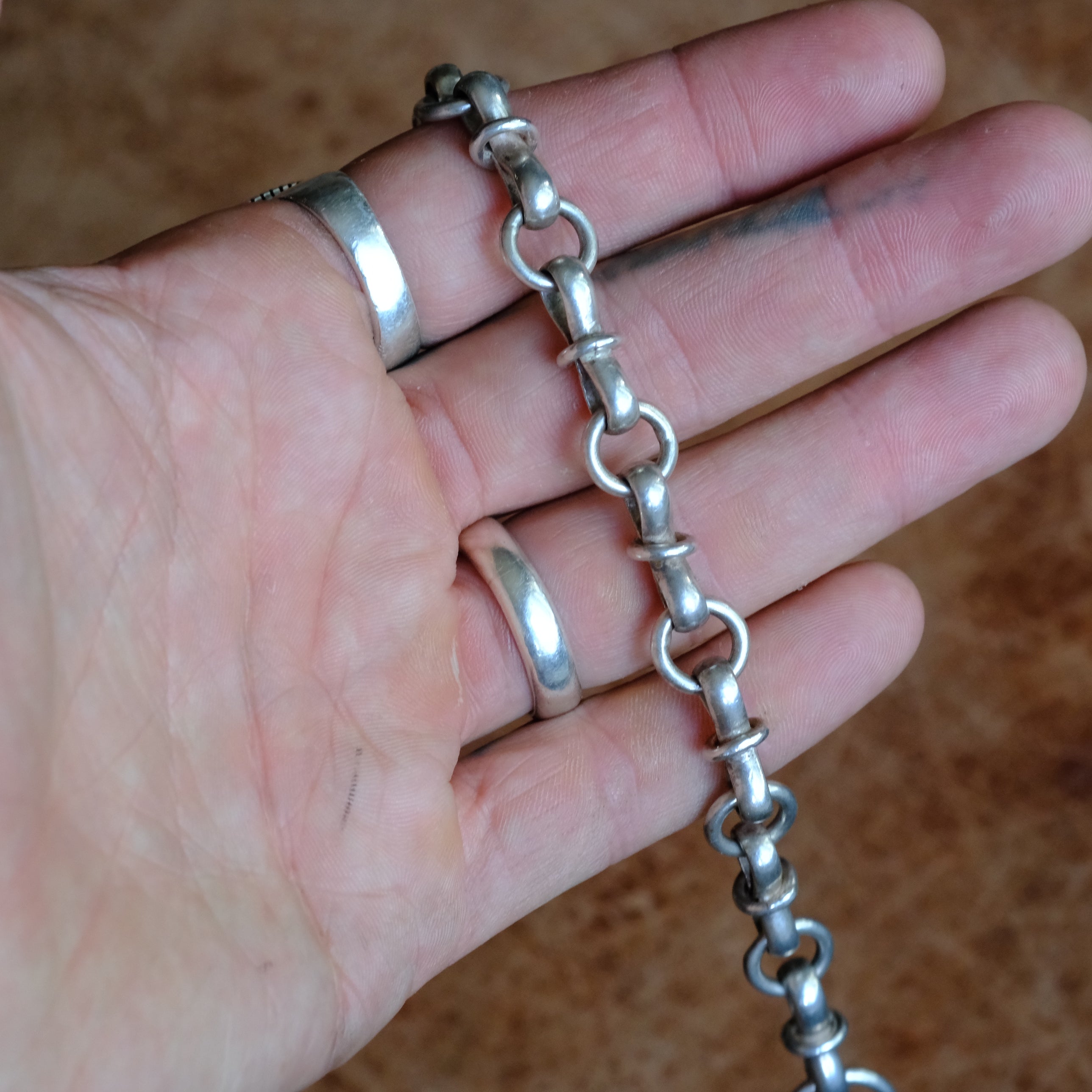 Vintage Sterling Silver Fancy Link Chain Bracelet