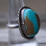 Vintage Sterling Turquoise Roper Ring 8.5