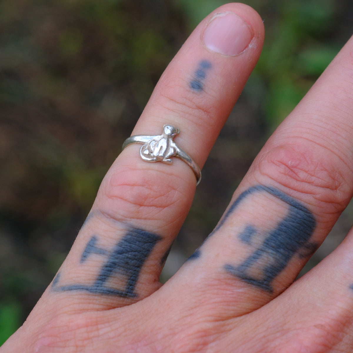 Vintage Sterling Cat Ring 3.75