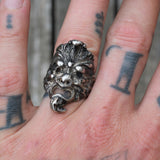 Vintage White Bronze Biker Ring 9