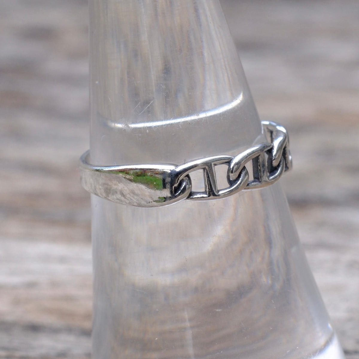 Vintage Sterling Chain Band Ring 7