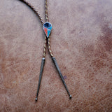 Vintage Petite Multistone Inlay Bolo Tie