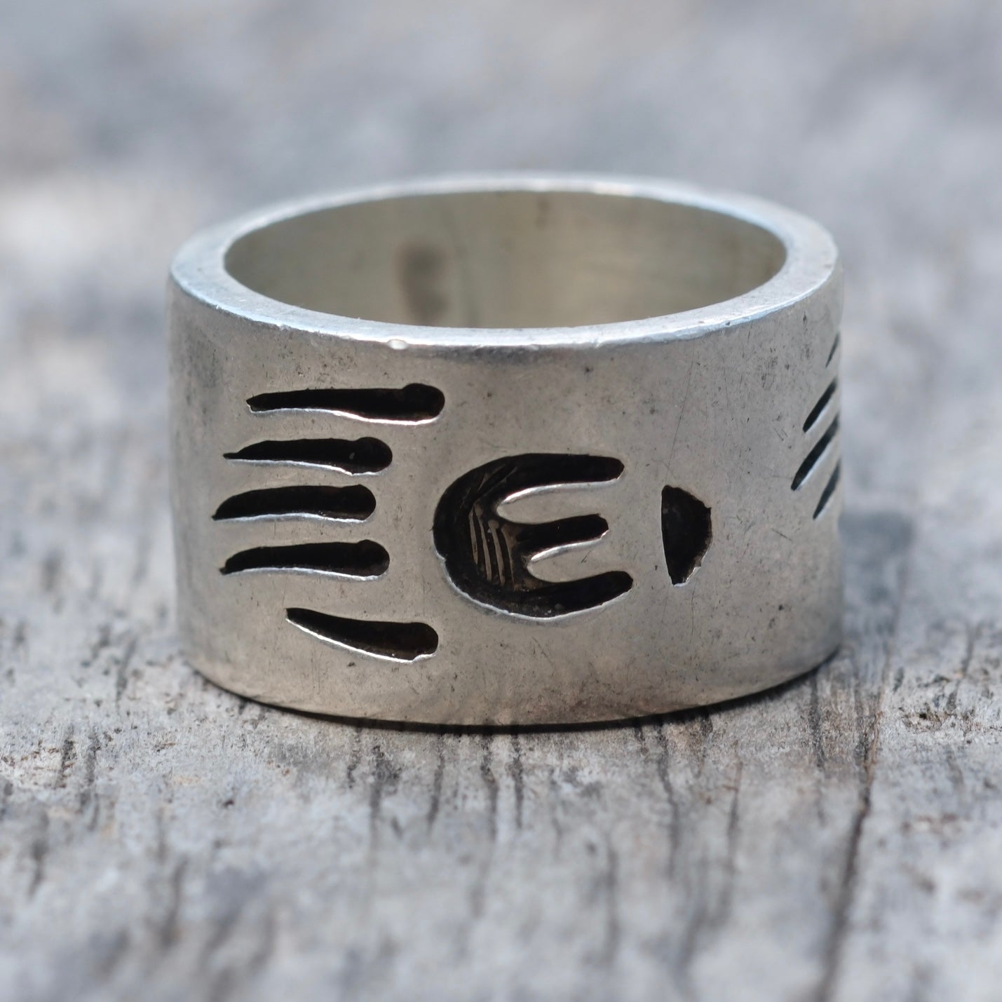 Vintage Sterling Stamped Bear Paw Ring 6.75