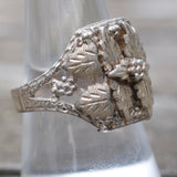 Vintage Sterling Silver Leaf Ring 9