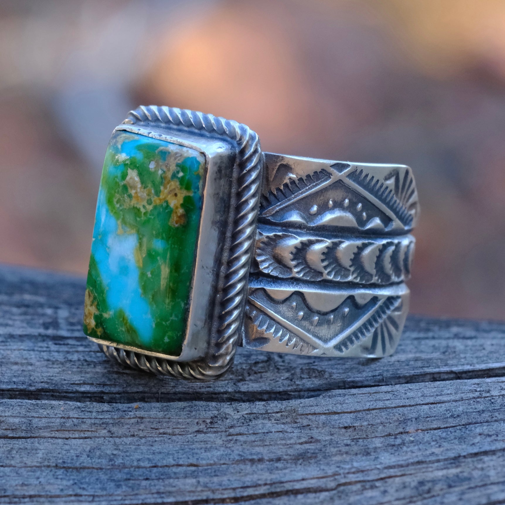 LEON MARTINEZ Sterling Silver Turquoise Ring 12.25