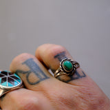 Vintage Sterling Turquoise Roper Ring 5.5