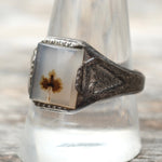 Vintage Sterling Agate Arrowhead Signet Ring 11