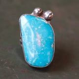 Vintage Sterling Turquoise Ring 6.75