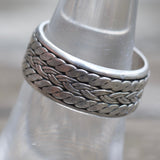 Vintage Sterling Silver Braided Spinner Ring 7.5