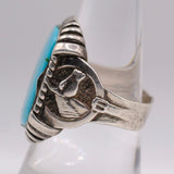 Vintage Sterling Turquoise Horseshoe Ring 10