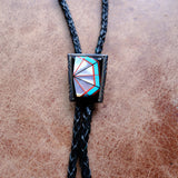 Vintage Sterling Zuni Inlay Bolo Tie