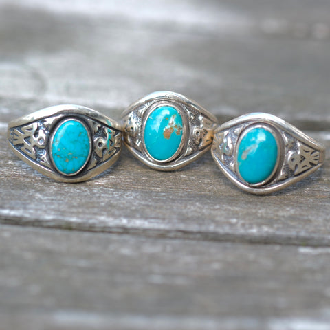 1980's Vintage Turquoise Thunderbird Ring