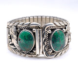 Vintage Sterling Turquoise Feather Watch Band
