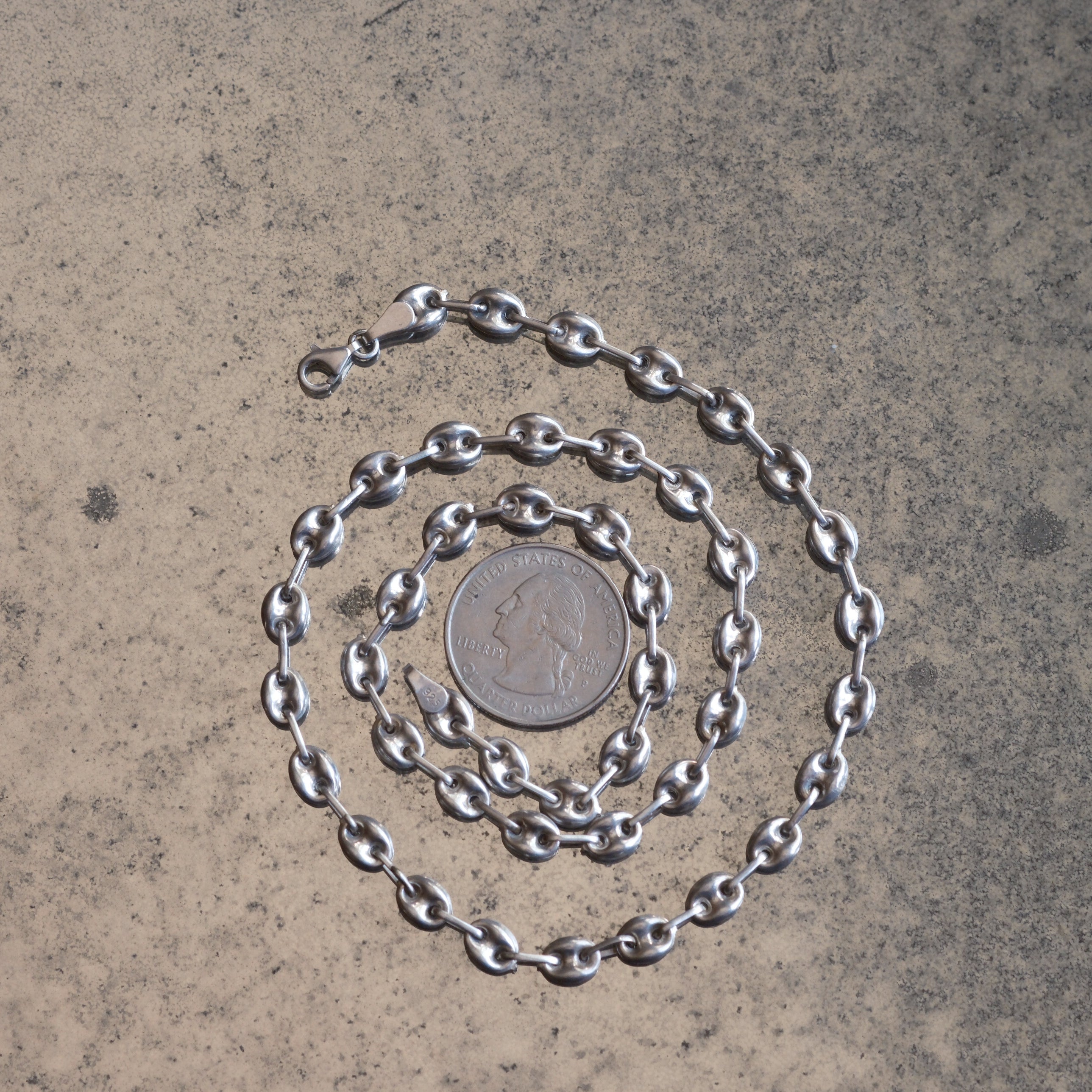 Vintage Sterling Mariner Chain Necklace 20"
