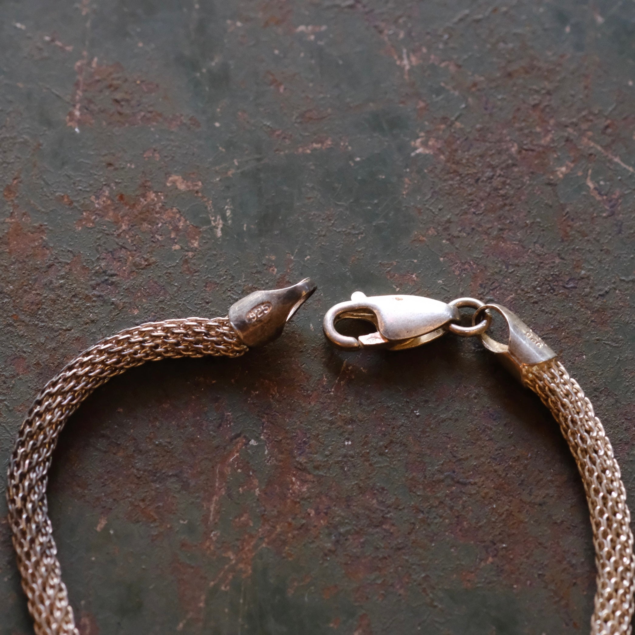 Vintage Sterling Round Mesh Chain Bracelet