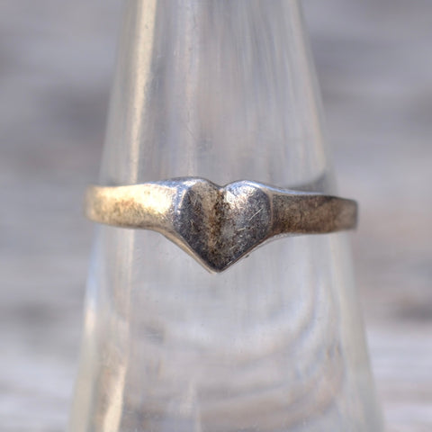 Vintage Sterling Silver Heart Band 7.25