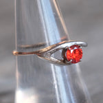 Vintage Sterling Red Glass Ring 7