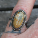 Vintage Sterling Agate Ring 5.25