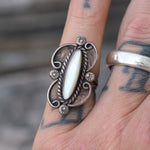 Vintage Sterling Mother Of Pearl Ring 5