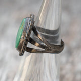 Vintage Sterling Turquoise Roper Ring 4.75