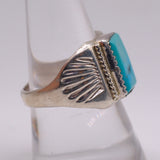 Vintage Sterling Turquoise Stamped Band Ring 9.25