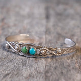 Vintage Sterling 2-Stone Turquoise Cuff