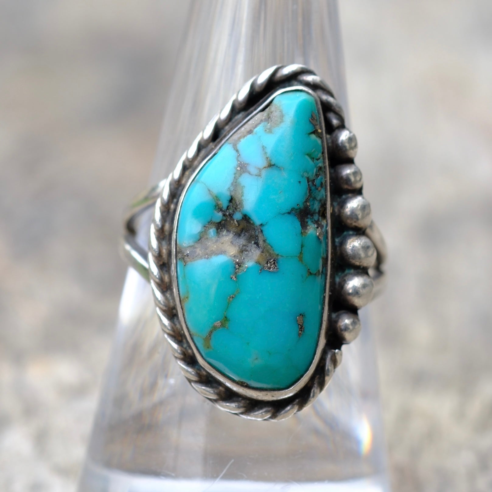 Vintage Sterling Turquoise Ring 8